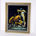 Vintage Matador Bull Fighter Black Velvet Painting Original Frame MCM 20x16